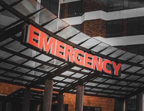 Illuminated emergency sign hospital entrance