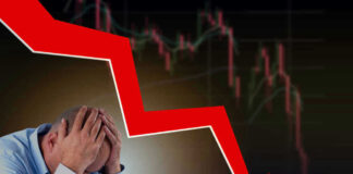Man stressed over falling graph