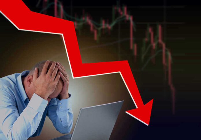 Man stressed over falling graph