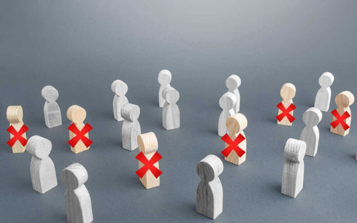 Wooden figures with red X marks, signifying eliminated individuals.