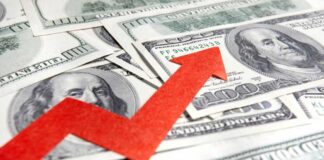 Bag Fees Surge AGAIN! A red arrow indicating growth over scattered hundred dollar bills