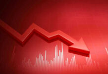 Red graph with downward arrow showing decline.