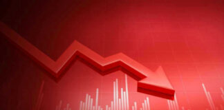 Prices PLUNGE After Trump’s Bold Gambit Red graph with downward arrow showing decline.