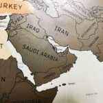 Map showing countries in the Middle East and surrounding regions