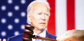 Stunning: From Biden Pardon to U.S. Court Joe Biden with a hand holding a gavel