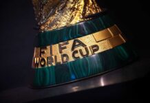 Close-up of the FIFA World Cup trophy showcasing its intricate design
