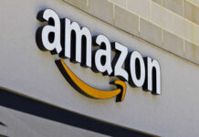 Amazon logo displayed on a storefront