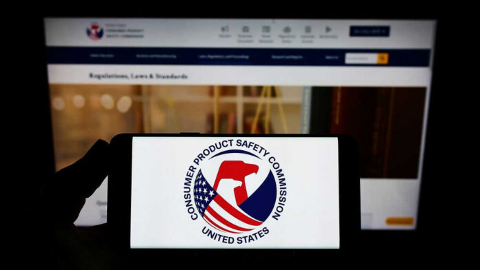 Consumer Product Safety Commission logo on phone screen