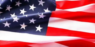 American flag with stars and stripes
