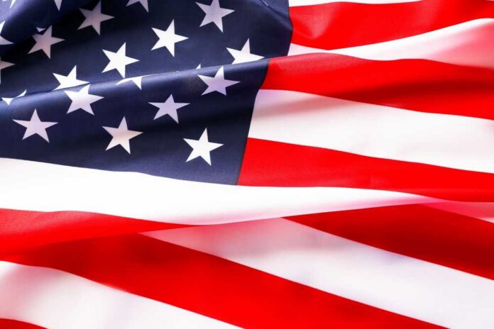 American,Flag,Waves,Beautifully,To,Celebrate,Labor,Day,Holiday American flag with stars and stripes