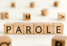 Wooden blocks spelling the word parole