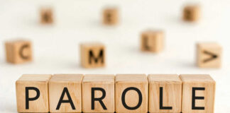 Wooden blocks spelling the word parole