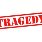 Kennedy Tragedy Deepens Red tragedy stamp on white background
