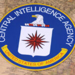 Central Intelligence Agency emblem on a world map.